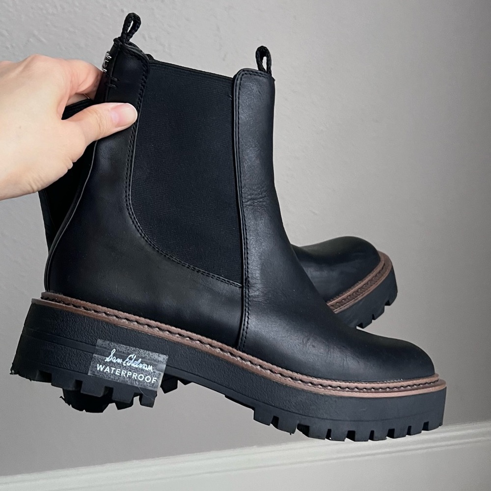 Sam Edelman size 7 Laguna Chelsea Boots Waterproof Black boots